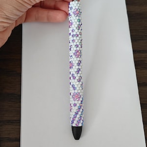 Rhinestone Flower Pen Template – Violet, Purple & White | Digital Download PDF | Inkjoy Gel Pen Pattern