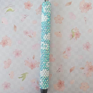 Sky Blue Cloud Rhinestone Pen Template | Digital Download | Cute Aesthetic Pen Design For InkJoy Gel Pens
