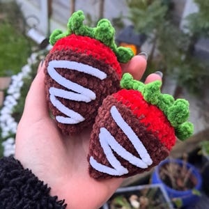 Crochet Plush Chocolate Strawberry