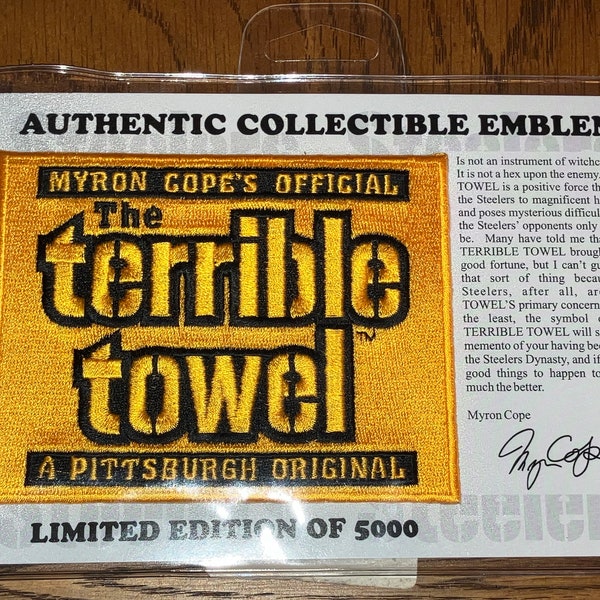 Myron Cope’s Official Terrible Towel Patch Limited Edition of 5000