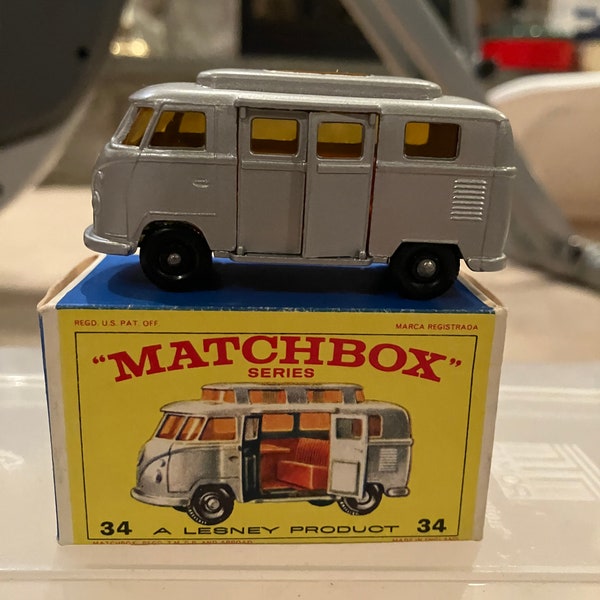 Lesney Matchbox #34 Volkswagen Camper With Original Box