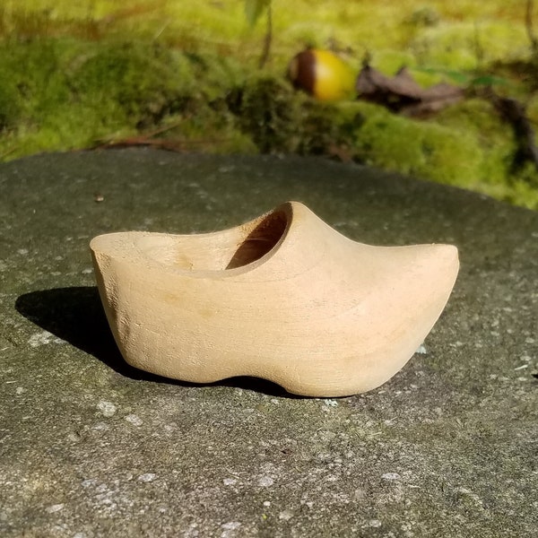 Antique Hand Carved Miniature Wooden Dutch Shoe
