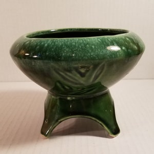 California Pottery USA Green Planter Bamboo Antique
