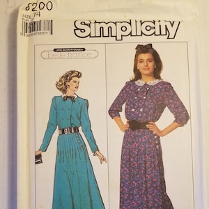 Sewing Pattern 1987 Womens Two Piece Dress Simplicity # 8200