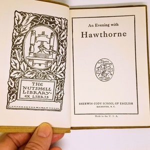 An Evening With Hawthorne  Sherwin Cody The Nutshell Library 1927