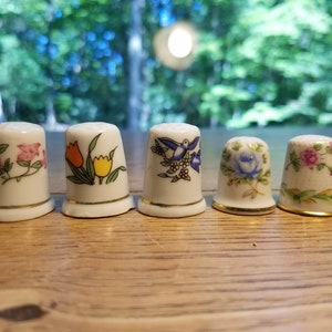 Antique Porcelain Floral Thimbles 1 is a Limoge!