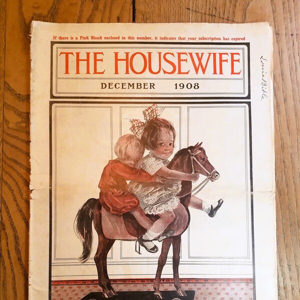 Vintage Magazine The Housewife December 1908