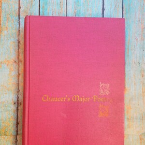 Książka w twardej oprawie z najważniejszymi poezjami Chaucera Albert C. Baugh 1963