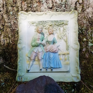 Occupied Japan Porcelain Chase Wall Hanging