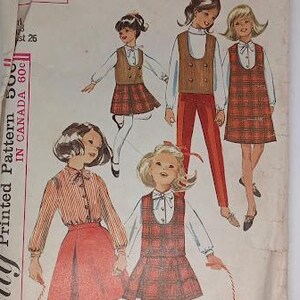 Simplicity Sewing Pattern 6111 Child's Top, Blouse, Skirt and Pants 1965