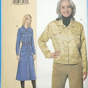 May include: Vogue Patterns sewing pattern envelope. The front features illustrations of a denim dress and a gold jacket and pants outfit. The text "TODAY'S FIT" and pattern number 7610 are visible.