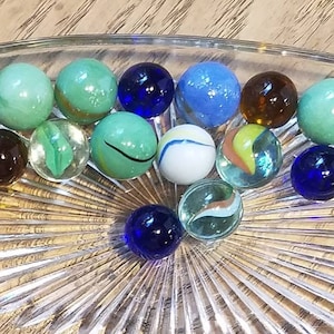 Antique Glass Marbles Small Regular Size Qty 16