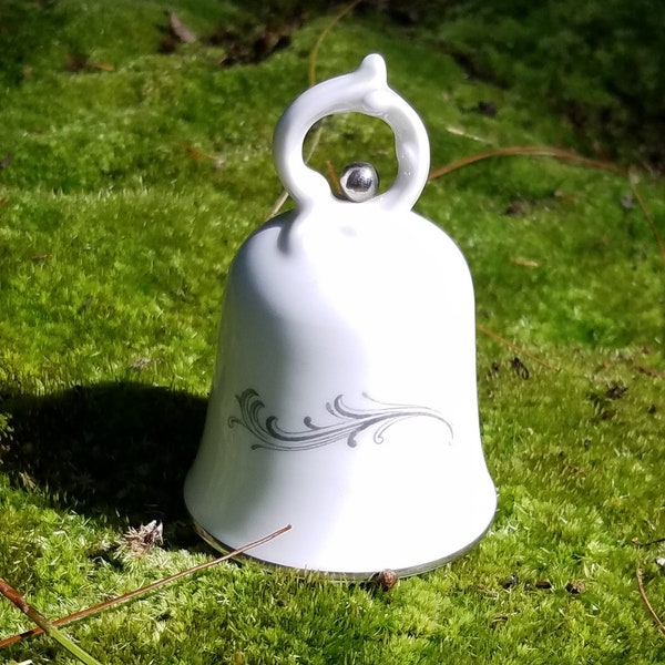 Vintage Royal Doulton Bell White Bone China with Silver Trim England