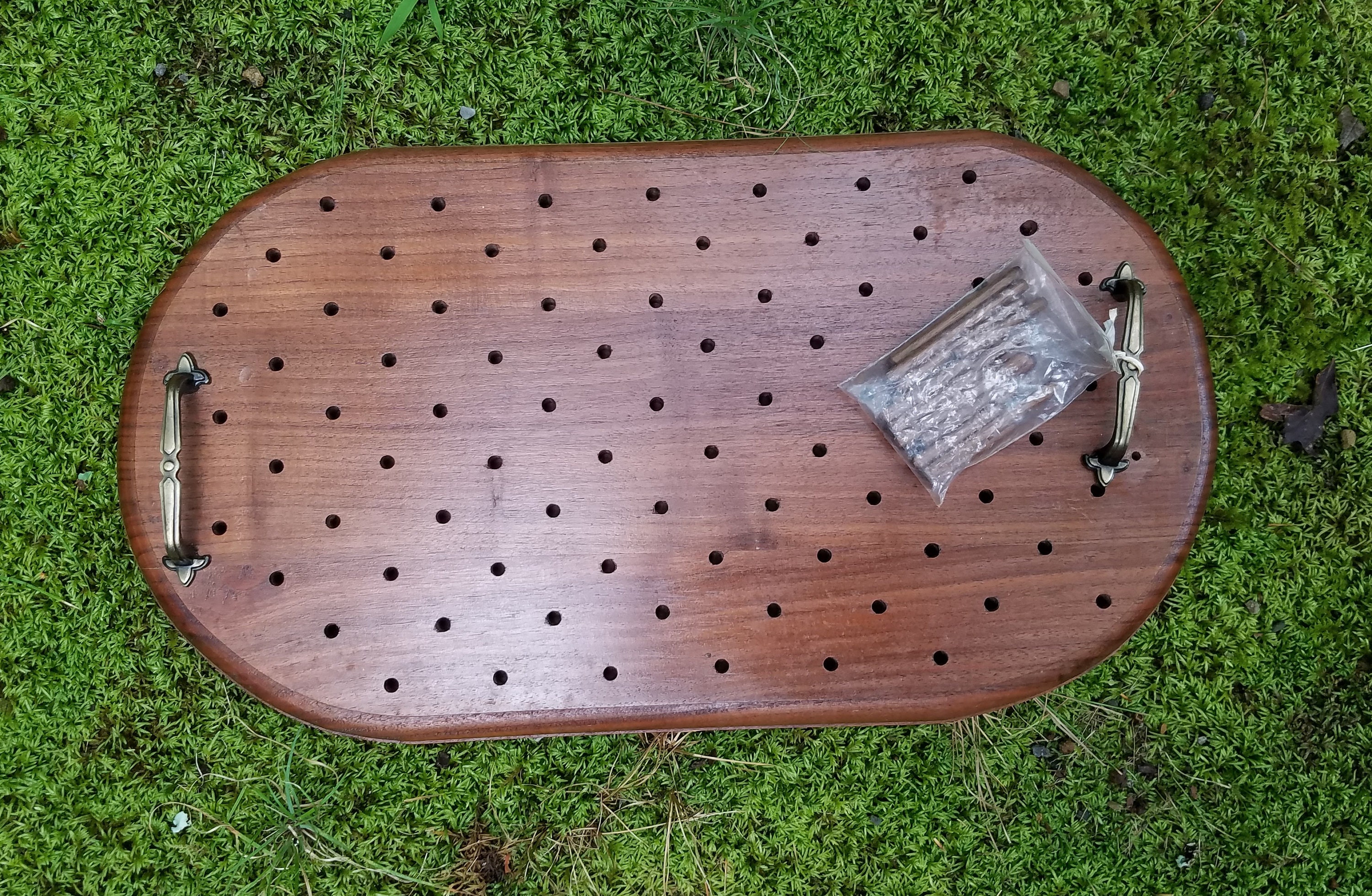 Antique Wooden Cribbage Board Etsy