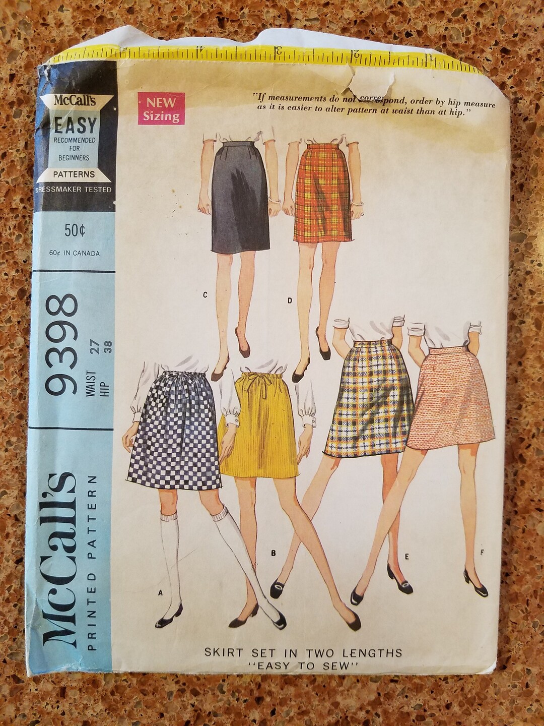 Sewing Pattern Skirt Set in Two Lengths 1968 Mccall's 9398 Etsy