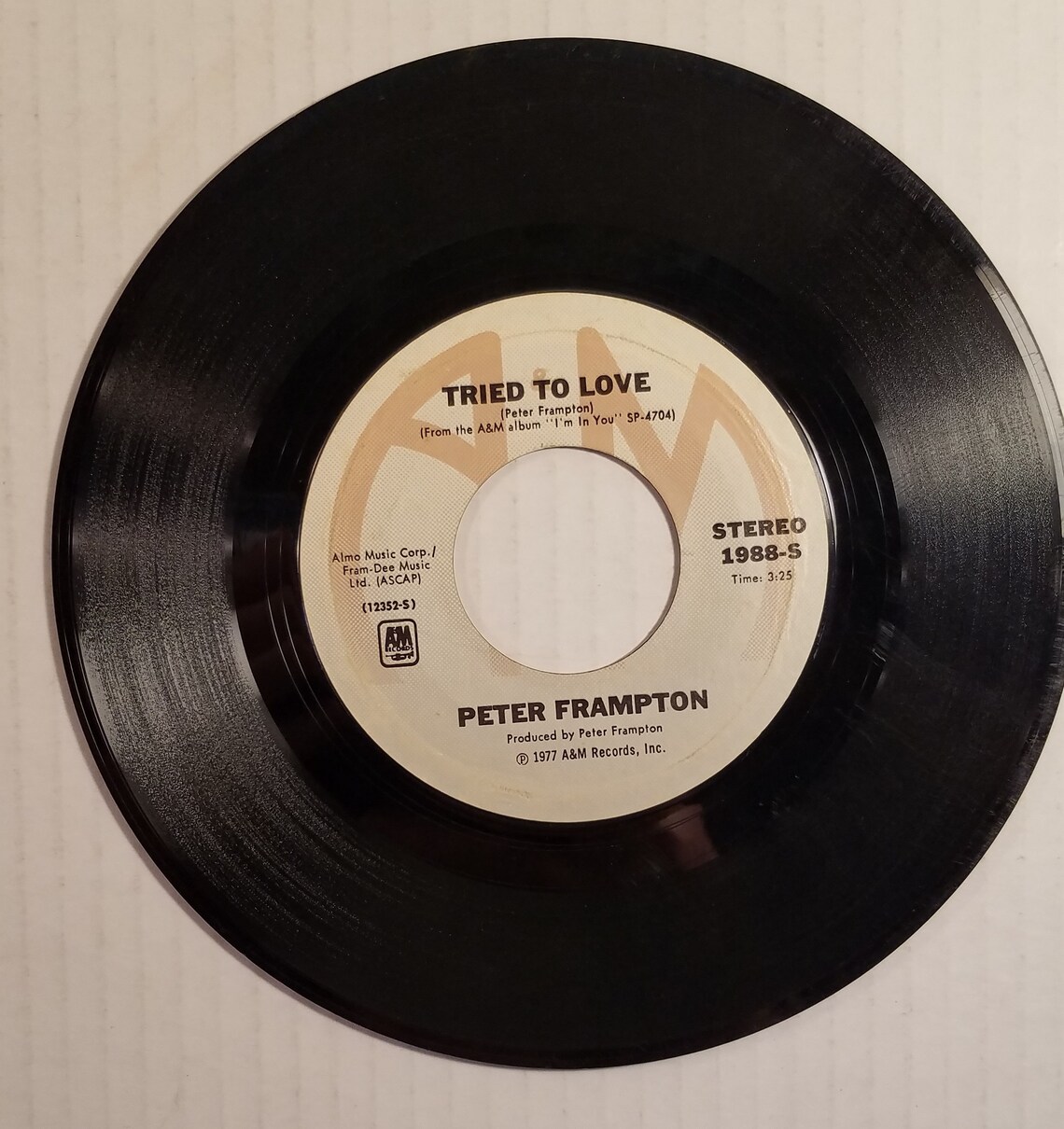Peter Frampton Tried To Love Vinyl 45 Record 1977, foto 1 di 2
