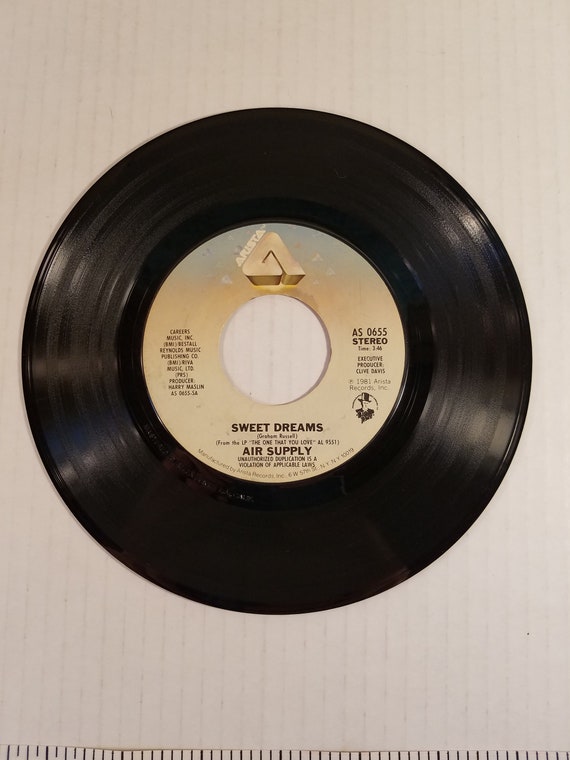 Air Supply Sweet Dreams 45 Vinyl Record 1981 - Etsy