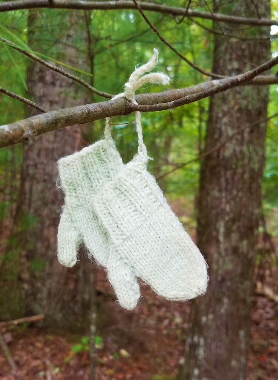 Vintage Baby Mittens Pale Green Newborn