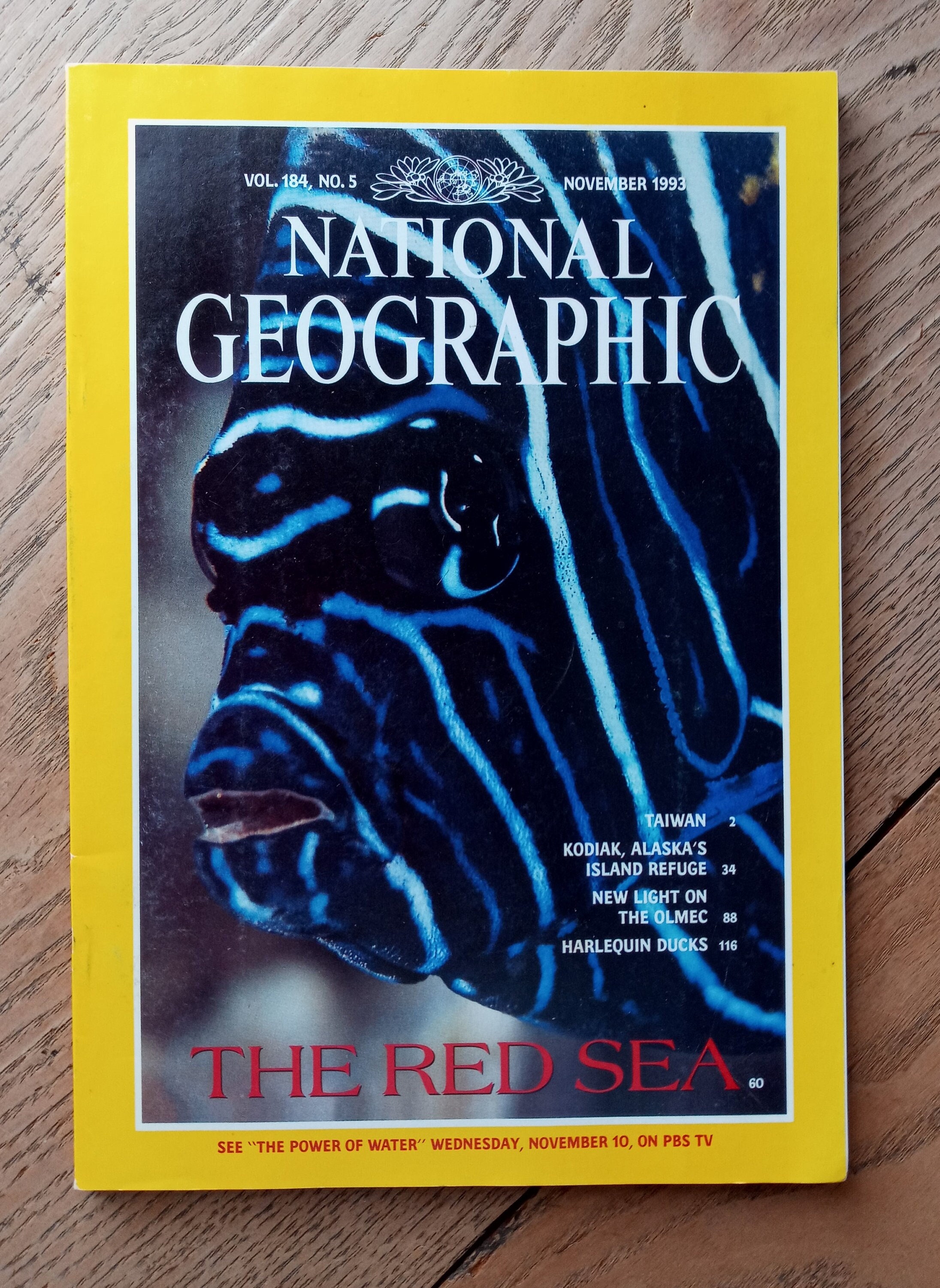 美品 National Geographic英語版1993-94年版 ケース付 National Geographic 1993 11 * Nov * Taiwan * Kodiak * Olmec