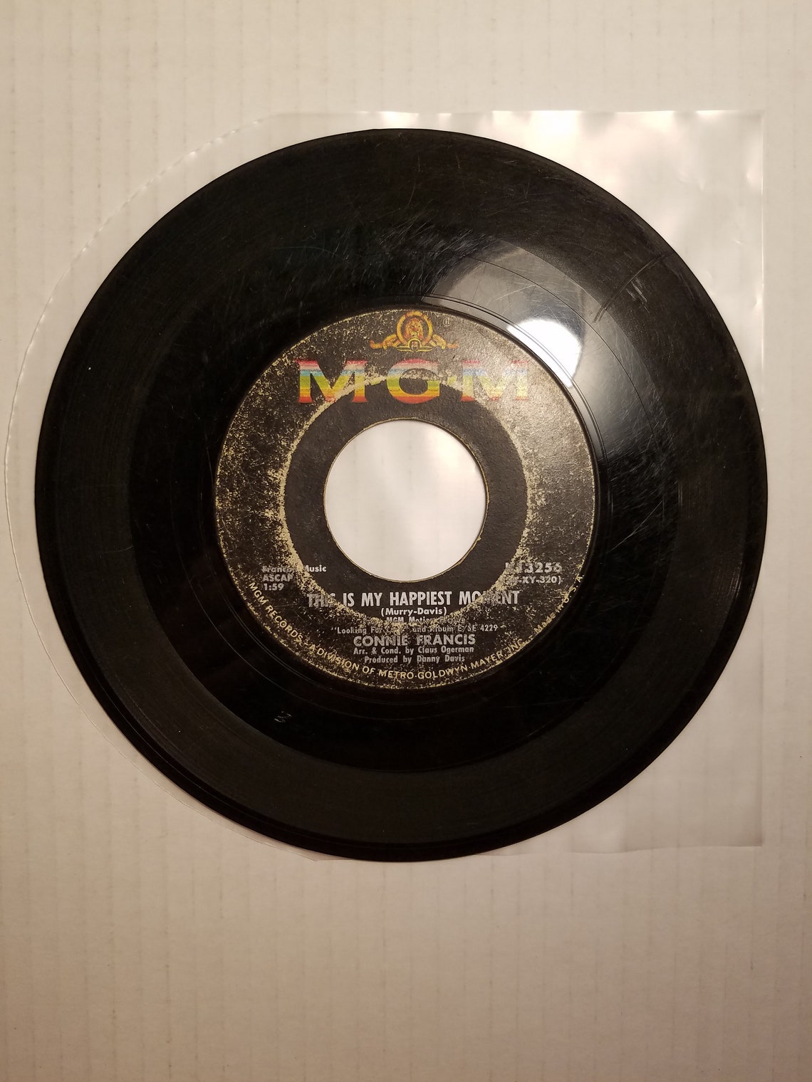Connie Francis Looking For Love Vinyl 45 Record 1964, foto 2 di 2
