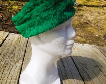 Vintage Womens Hat Faux Fur 1960