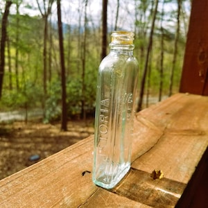 Antique Castoria Bottle Teal Glass
