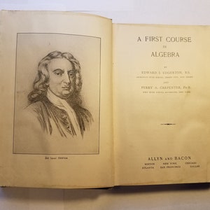 A First Course In Algebra Edward I. Edgerton and Perry A. Carpenter Hardback Book 1923