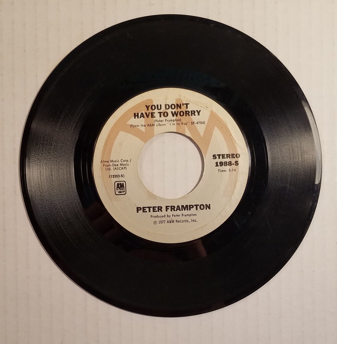 Peter Frampton Tried To Love Vinyl 45 Record 1977, foto 2 di 2