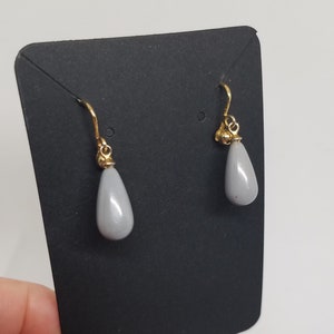 Vintage Gray Drop Clip On Earrings