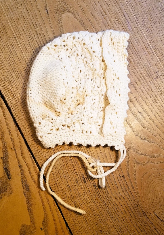 Vintage Baby Bonnet Handmade Crocheted