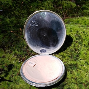 Antique Silver Plated Makeup Compact Rex Fifth Avenue
