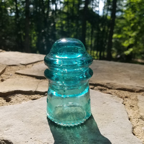 Antique Glass Insulator Hemingray Turquoise Aqua