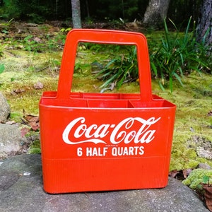 Antique Coca Cola 6 Pack Red Plastic