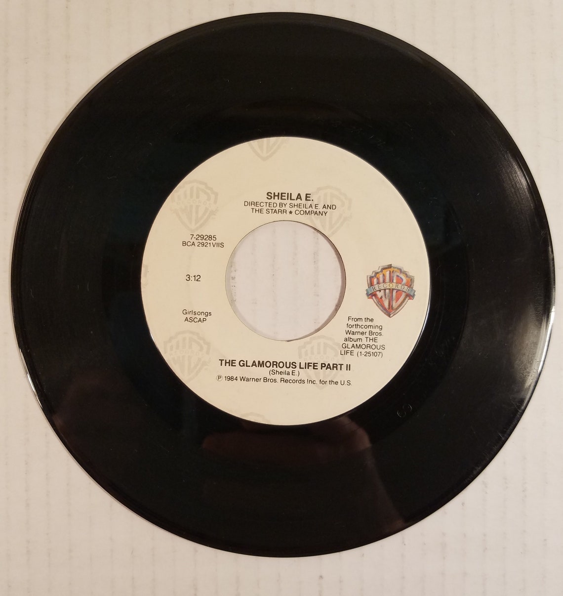 Sheila E The Glamorous Life Vinyl 45 Record 1984, foto 2 di 2