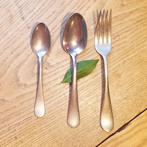 Rogers Nickel Silver Fork, Stainless Steel Medco Serving Spoon, Stainless Spoon