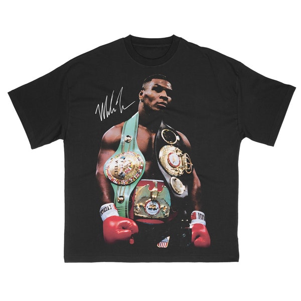 Mike Tyson T-Shirt | Boxing Graphic Tee | Y2K Shirt | Vintage Streetwear | Autographed T-Shirt