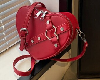 Heart Handbag, Shoulder Bag, Y2K Style Handbag, Small Purse, Gothic Heart Tote / Handbag