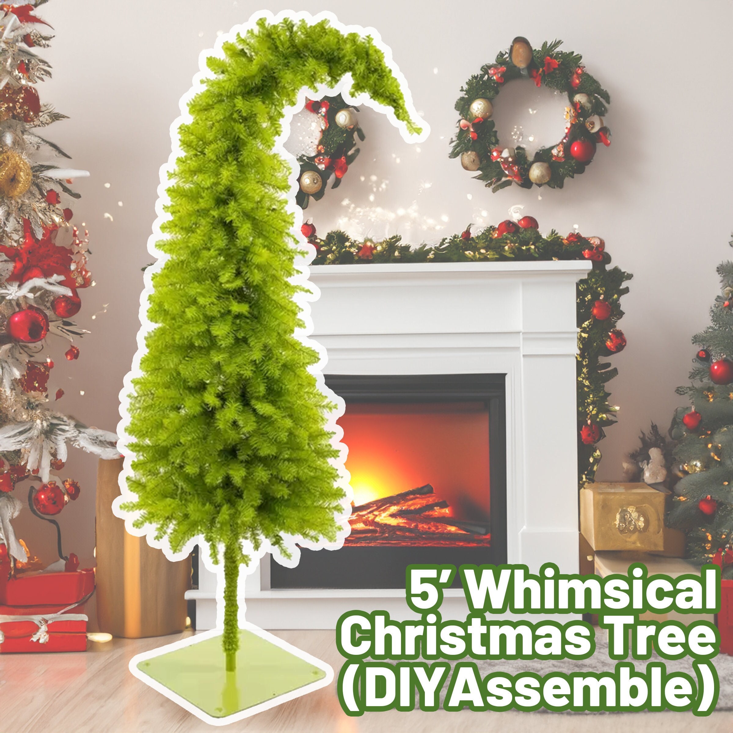 Easy Glitter Picks for the Christmas Tree  DIY Whimsical Dr Seuss Christmas  Decor 