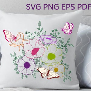 Floral Svg | Wild Plants, Flower svg bundle, floral arrangement svg,  Leaves svg, wildflower svg, floral border svg, bouquet svg,