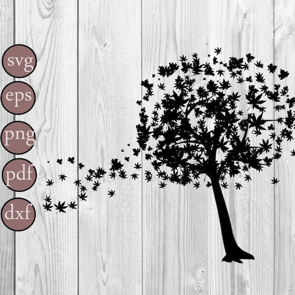 Digital Clip Art, Maple Tree, Maple Leaves, Wall Tree of Life, Wall Art, Tree cut file, Cutting, Laser Engraving, Maple png