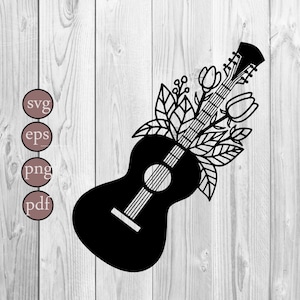 Guitar Player Svg, Guitar Tumbler SVG, Electric Guitar Tumbler Svg, Electric Guitar Svg, Guitar floral Svg for Cricut, Tshirt Design