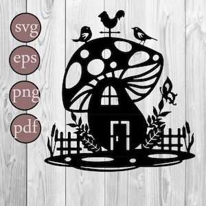 Mushroom SVG Mushroom Vector Mushroom Clipart Mushroom Cricut Mushroom Cut File Mushroom Silhouette Fungus svg  eps png pdf