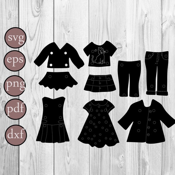 Woman Clothes Collection Set - Clothes svg, Clothing svg, Clothes Clipart,  Fashion Clothes svg dxf eps pdf