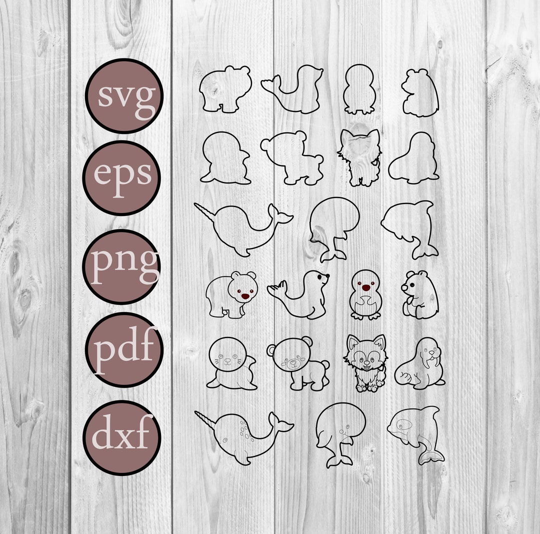 22 Animals Bundle SVG for Cut File, Animal Hand Drawn Style,svg,dxf,png ...