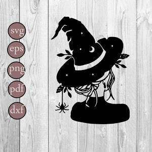 Witch  Silhouette Clipart SVG, Witch SVG, Wicked Witch Clipart,  Witch Svg, Commerical, Halloween SVG, Cut Files, Decal, Digital