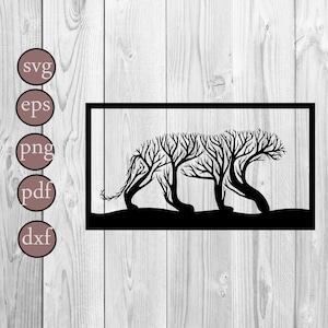 Tigre Wall Art Tree Branches svg | Animal Twigs Cut File | Artwork Clipart | Abstract Pattern Stencil | Home Decor Cutfile | Wild One svg
