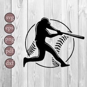 Baseball Player Svg  Baseball Game Clipart Hitter Cut File Baseball Sport Design  Pitcher Dxf  Png