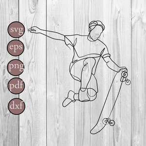 Decoration Line Art Skateboarding Laser Cut, Svg, Dxf, Glowforge  Cutting, Pdf , Dxf, Svg Eps Digital Vector Files Instant Download