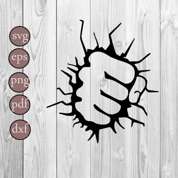 Hand punch, hand hitting, fist punching, picture, svg, png, eps, dxf, digital download file