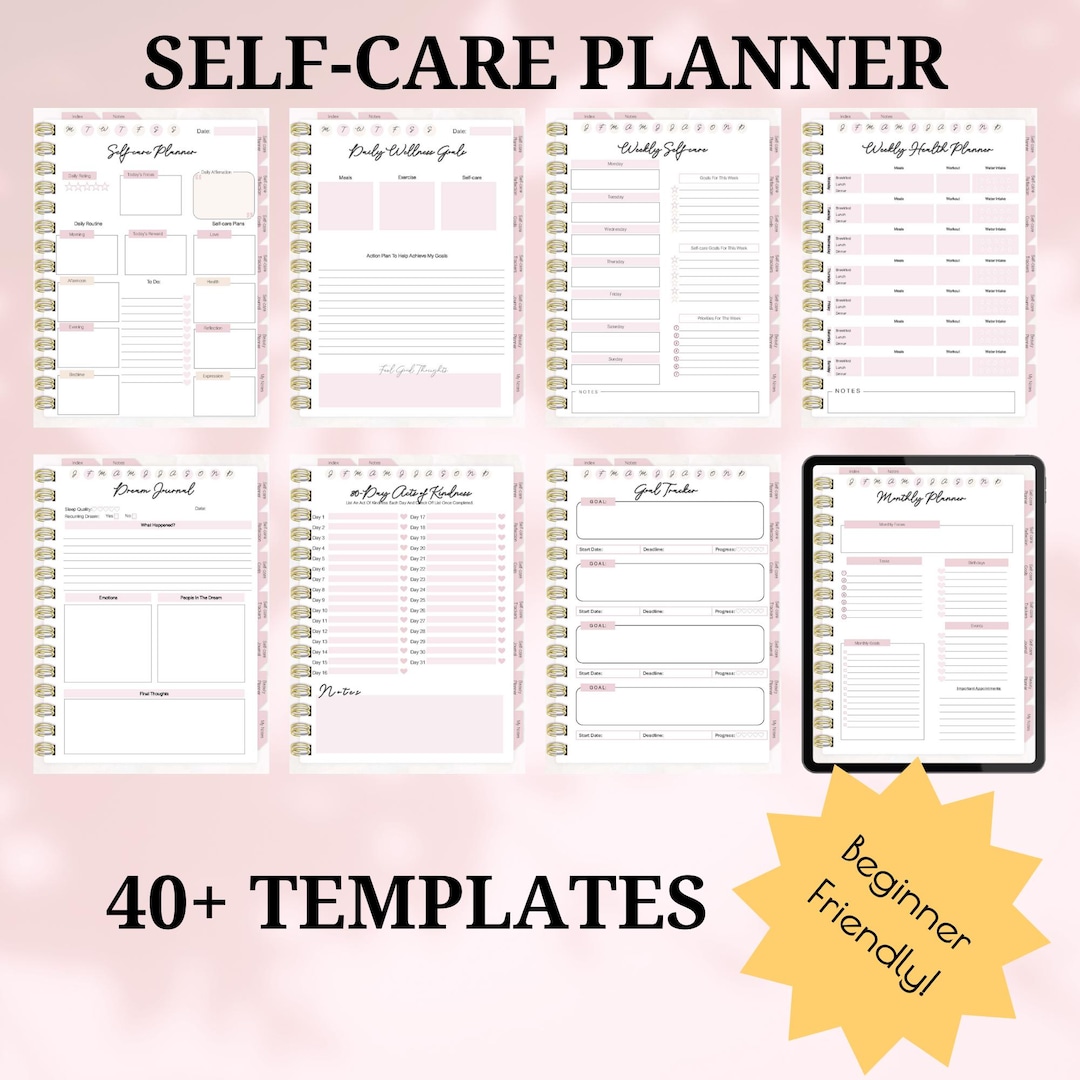 Digital Mental Health & Self-care Planner | Daily Routine | Goals | 30